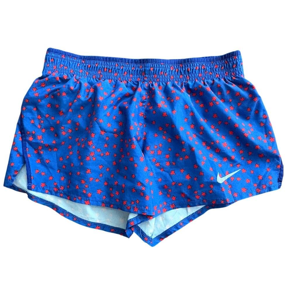 Nike Dri-Fit Star Print Running Shorts Blue Red 4th of July - Picture 1 of 6